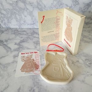 Longaberger Pottery Cookie Mold Mama & Baby Bunny